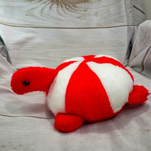 Vintage C&M Amusement Peppermint Candy Turtle 12 Inch Stuffed Animal Carnival - Picture 1 of 9